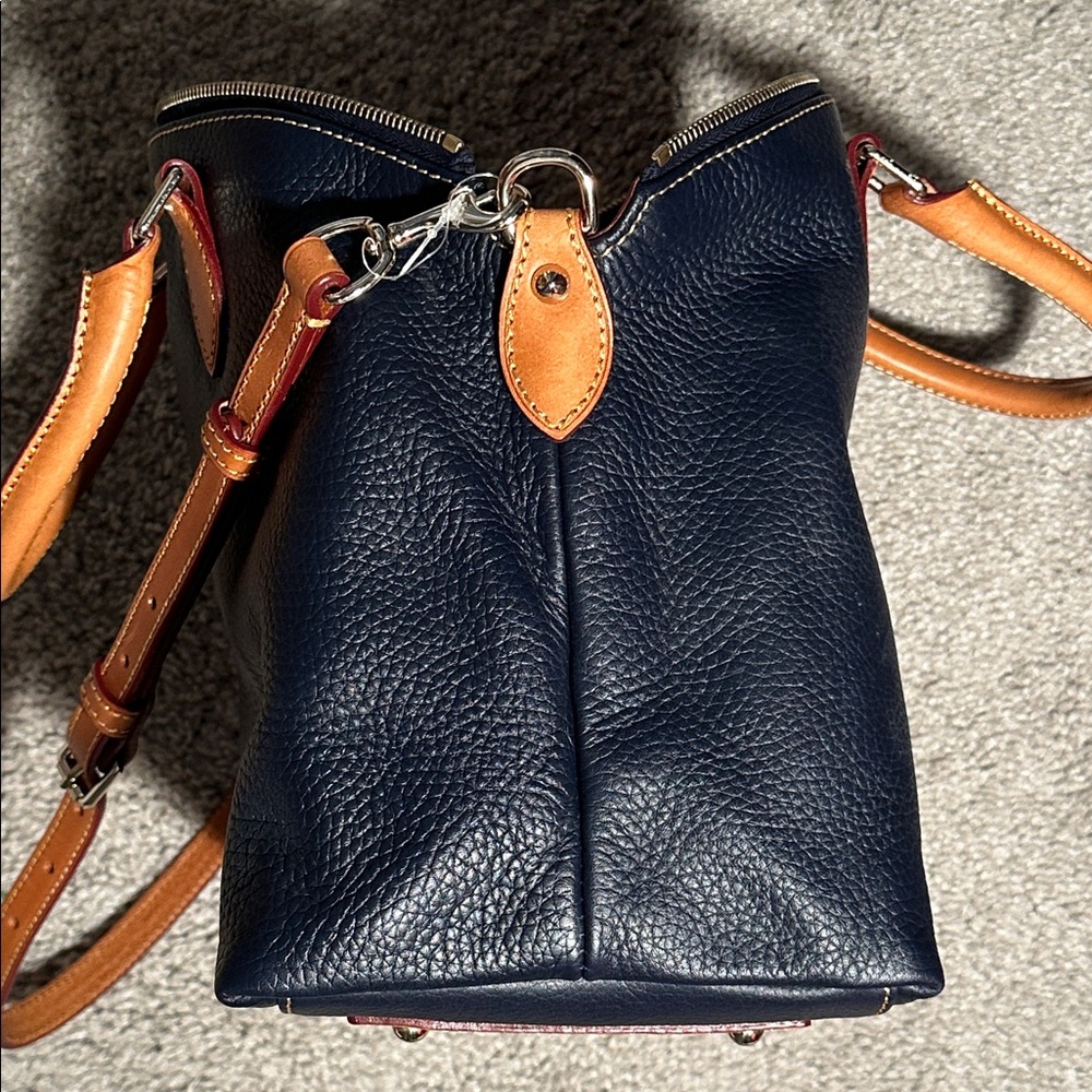 Dooney & Bourke Pebbled Leather Dillen Satchel in Navy - Picture 7 of 16